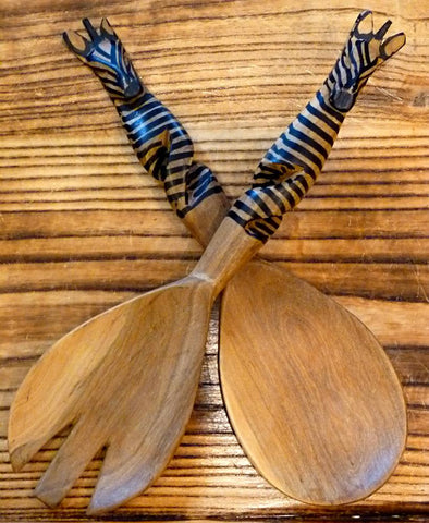 Zebra Salad Servers