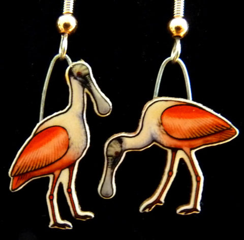 Roseate Spoonbill Jabebo Earrings