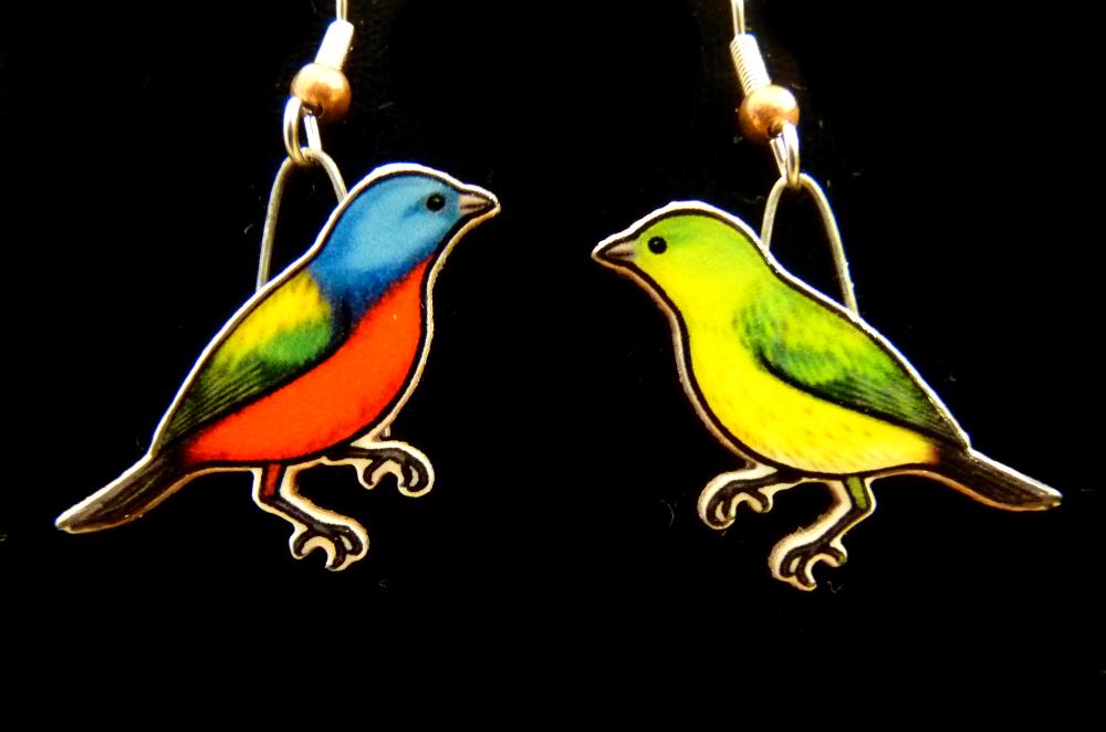 Painted Bunting Jabebo Earrings