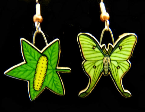 Luna Moth Jabebo Earrings