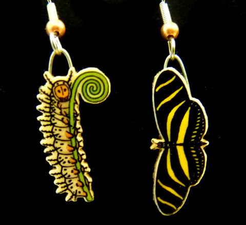 Zebra Longwing Jabebo Earrings