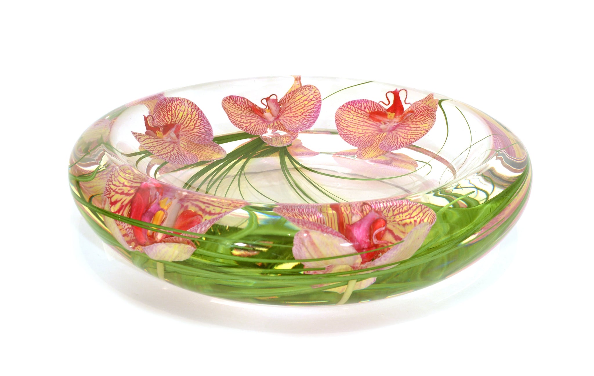 Pink Yellow Spotted Phalaenopsis Bowl (Large)