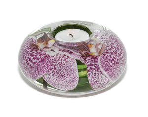 Spotted Purple Orchid Tea Light Holder (Large)